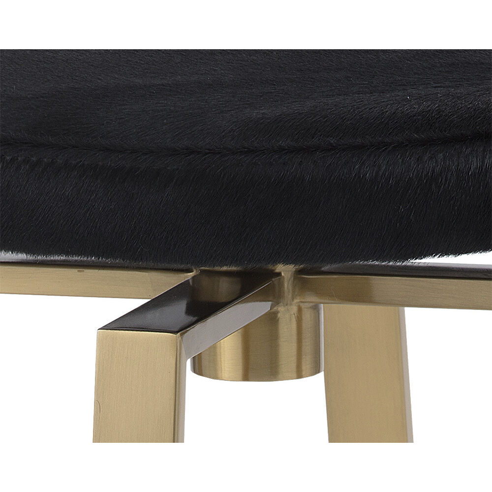 Hendrix 27.25 inch Black / Yellow Gold Swivel Counter Stool, Swivel